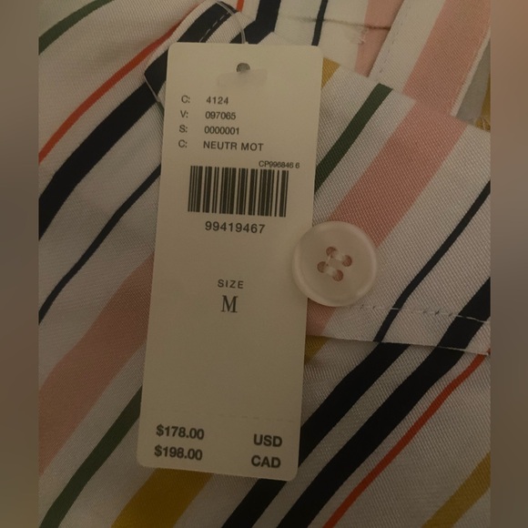 NWT Maeve made for Anthropologie sleeveless Striped Multicolor Jumpsuit SZ M - Picture 4 of 4